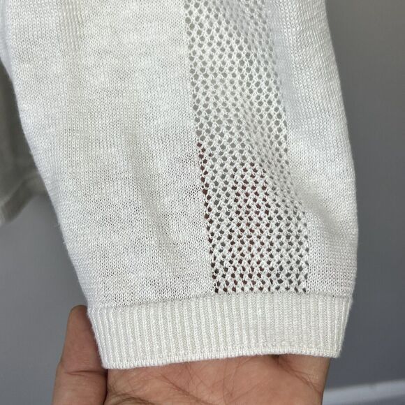 Talbots White 100% Linen Open Front Cardigan Sweater Size XL Lightweight - Picture 6 of 10